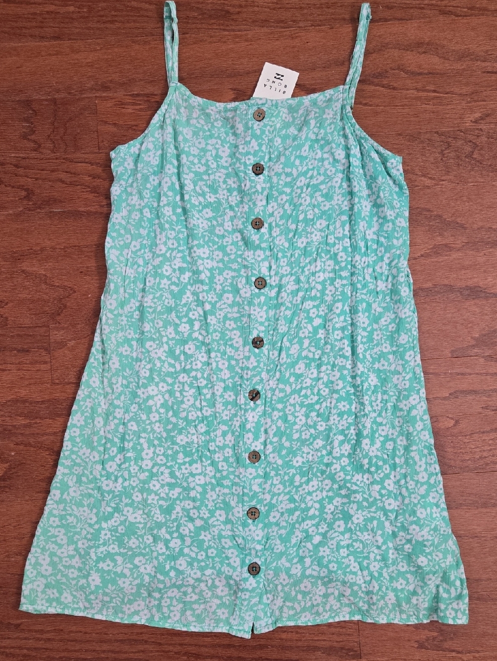 Billabong NWT Mint Green and White Floral Viscose Sundress